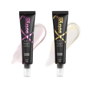 Sotrue Strobe Cream Combo Pack of 2, Gold and Pink - 30gm Each | Primer + Highlighter + Moisturizer | Intense Hydration | Flawless Radiant Dewy Skin | Illuminating & Glowing Makeup Base